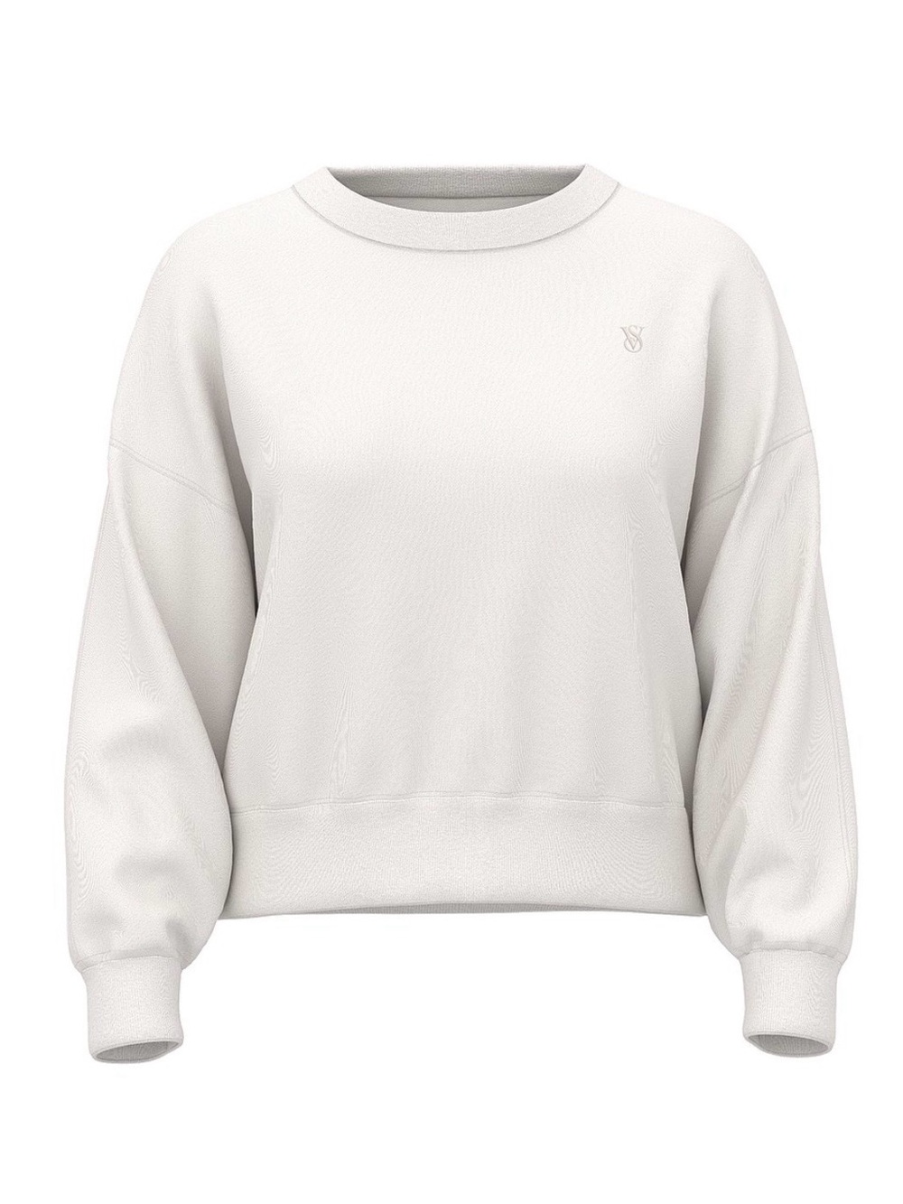 Victoria's Secret Angel Essentials Crewneck Sweatshirt Off Duty Terry Crop Large